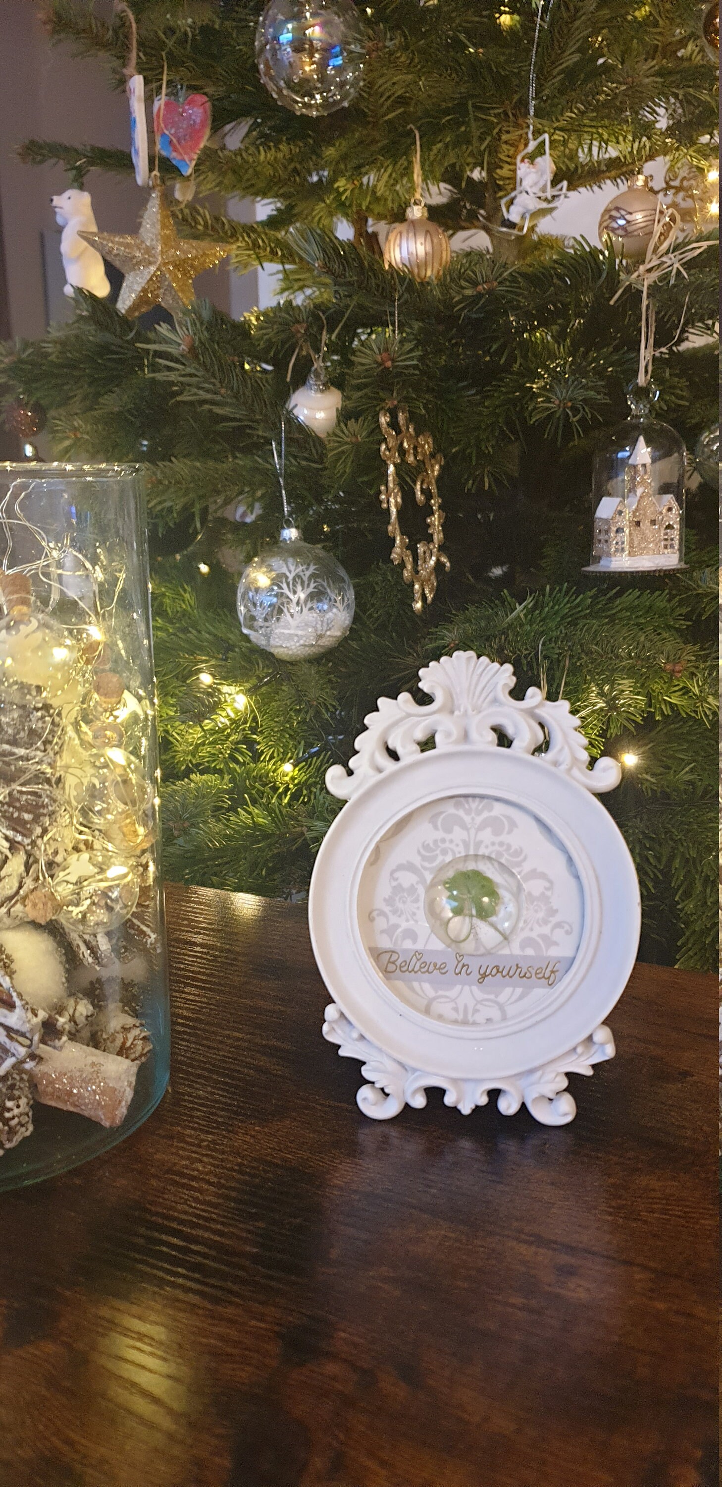 Cadre Trèfle à 4 Feuilles Believe in Yourself Campagne Chic