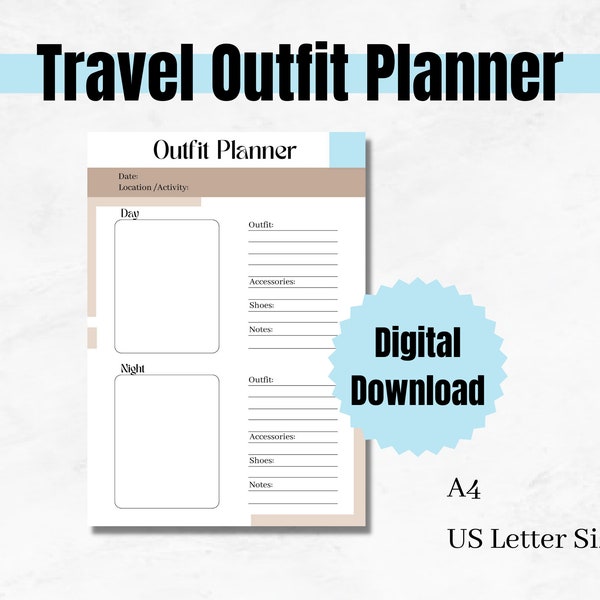 Outfit Planner Vacation Etsy