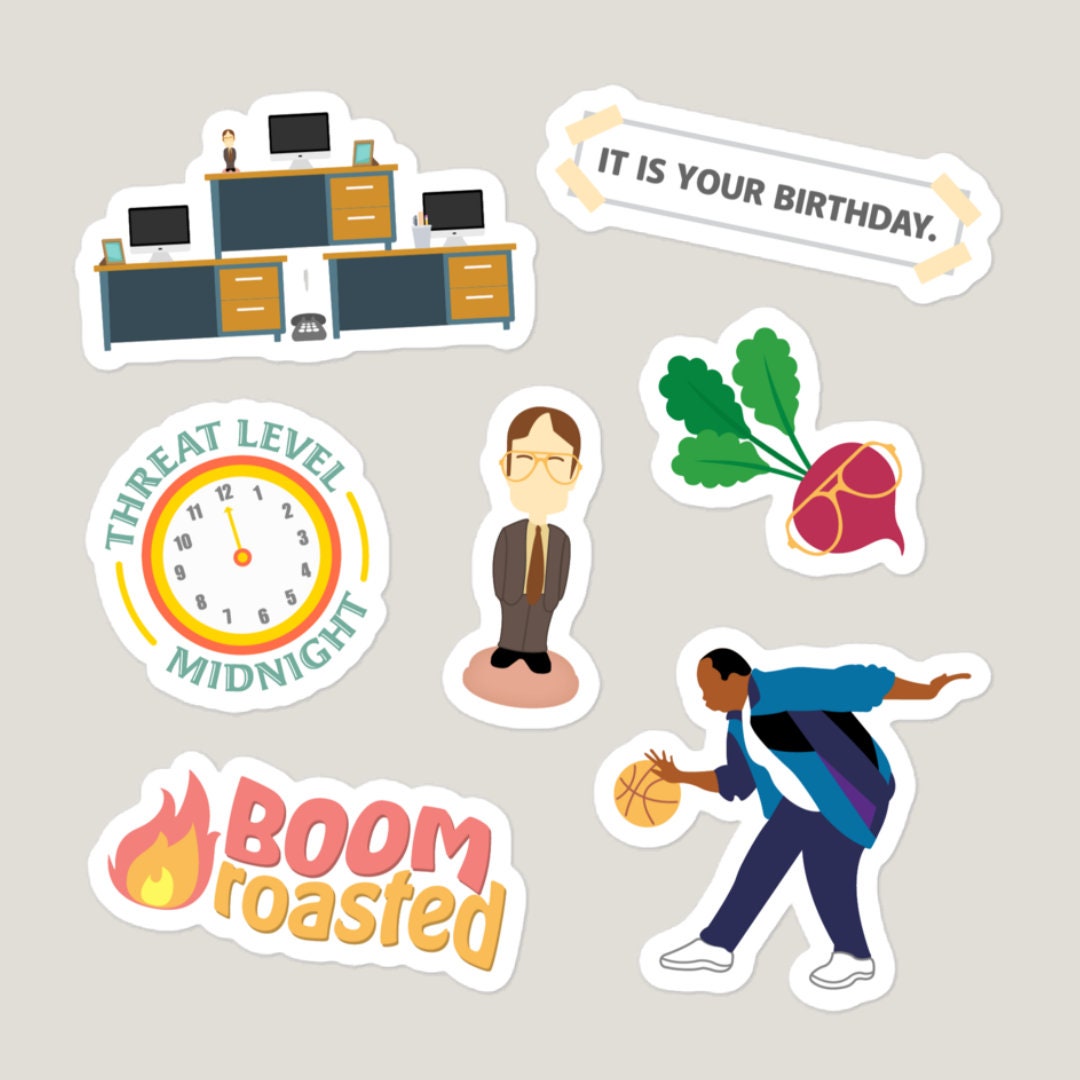 The Office Stickers the Office Sticker Pack 7 Stickers Etsy