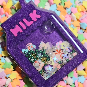 Porte-clés en résine de carton de lait