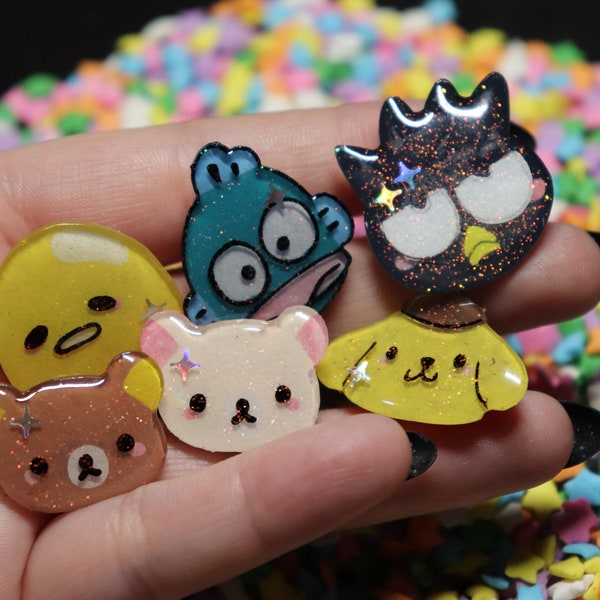 Kawaii character resin pins