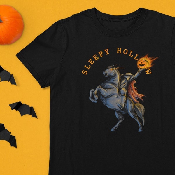 Spooky Sleepy Hollow Tee Shirt | Headless Horseman Tee | Halloween Town New York Shirt | Fall Pumpkin Head T-shirt