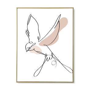 Bird One Line Art. One Line Drawing, modern line art. Minimalist Line Art. Modern Minimal Art, one line art print.