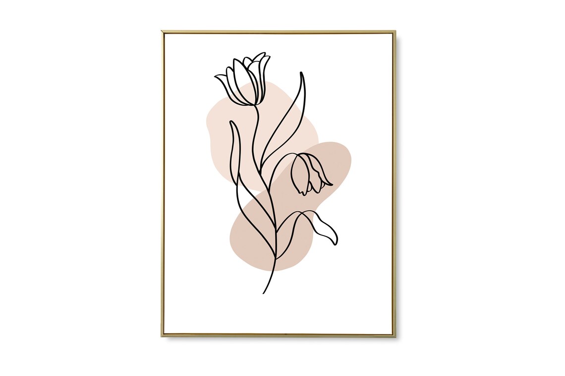 Flower One Line Art. One Line Drawing, Modern Line Art. Minimalist Line ...