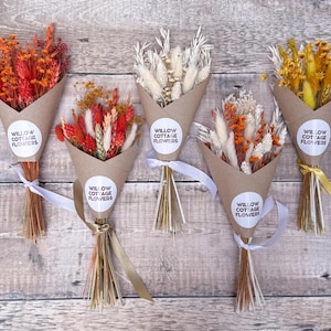 Mini Autumn dried flower bunch | Burnt orange flower arrangement | Autumn home decor | Orange floral bouquet | Autumn home interior decor