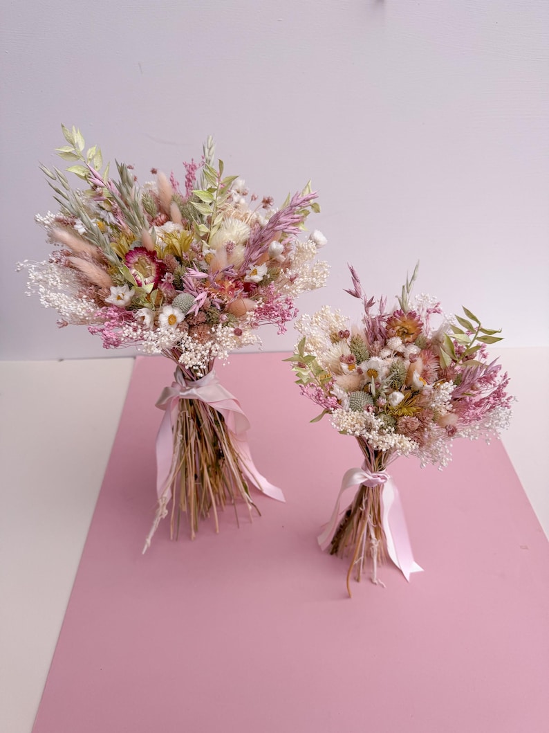 pink dried flower arrangement for home decor