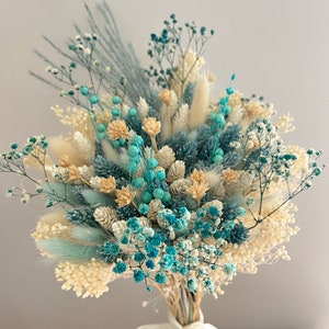 Boho blue bridesmaid bouquet | Floral gift for her | Home decor arrangement | preserved babies breath | wedding flowers | dry flower bouquet