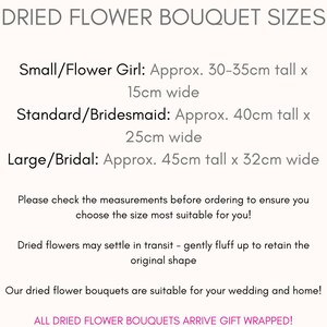 dried flower size guide