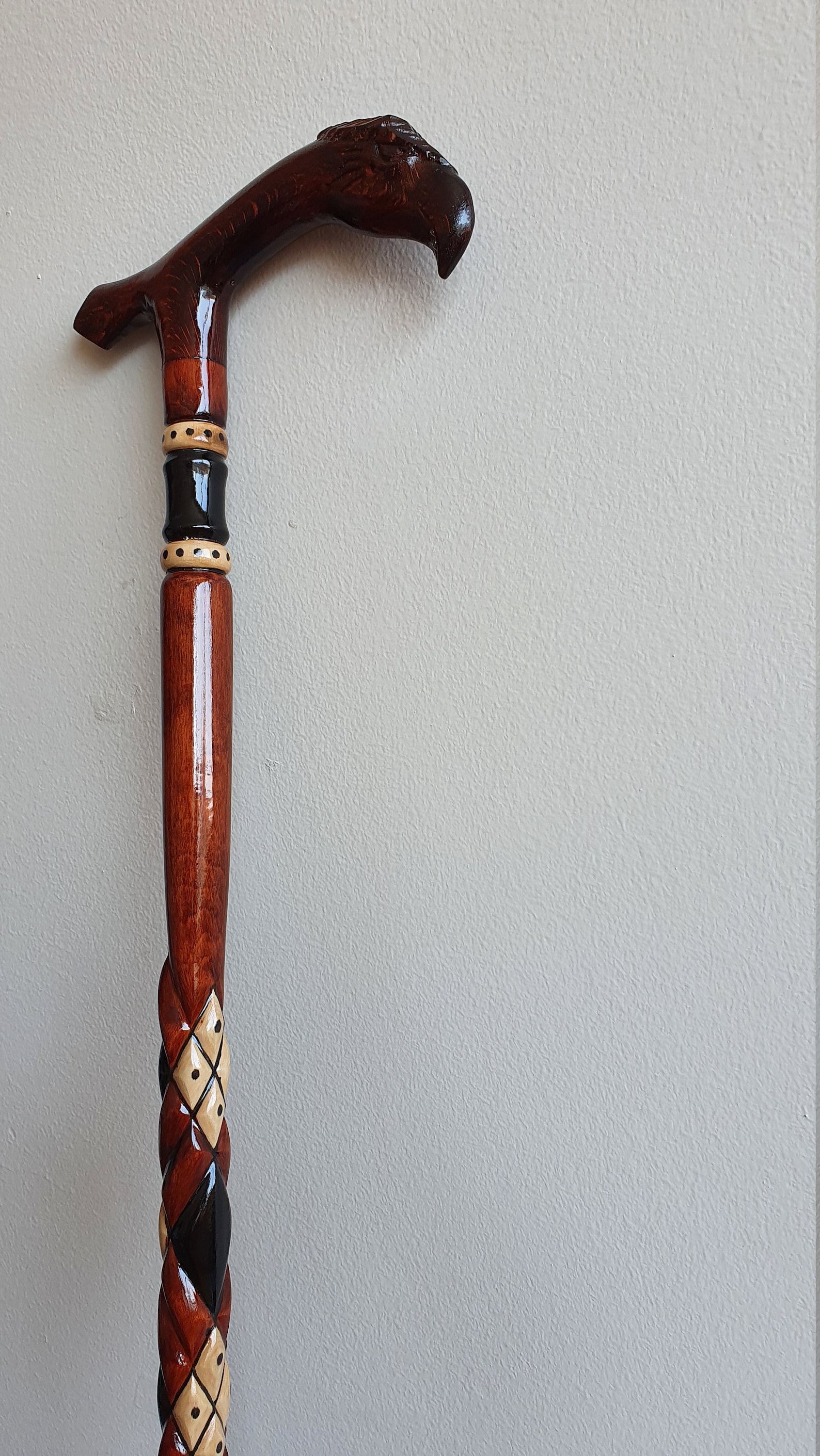 Personalized Carved Walking Stick, Handmade Wooden Walk Stick, Eagle