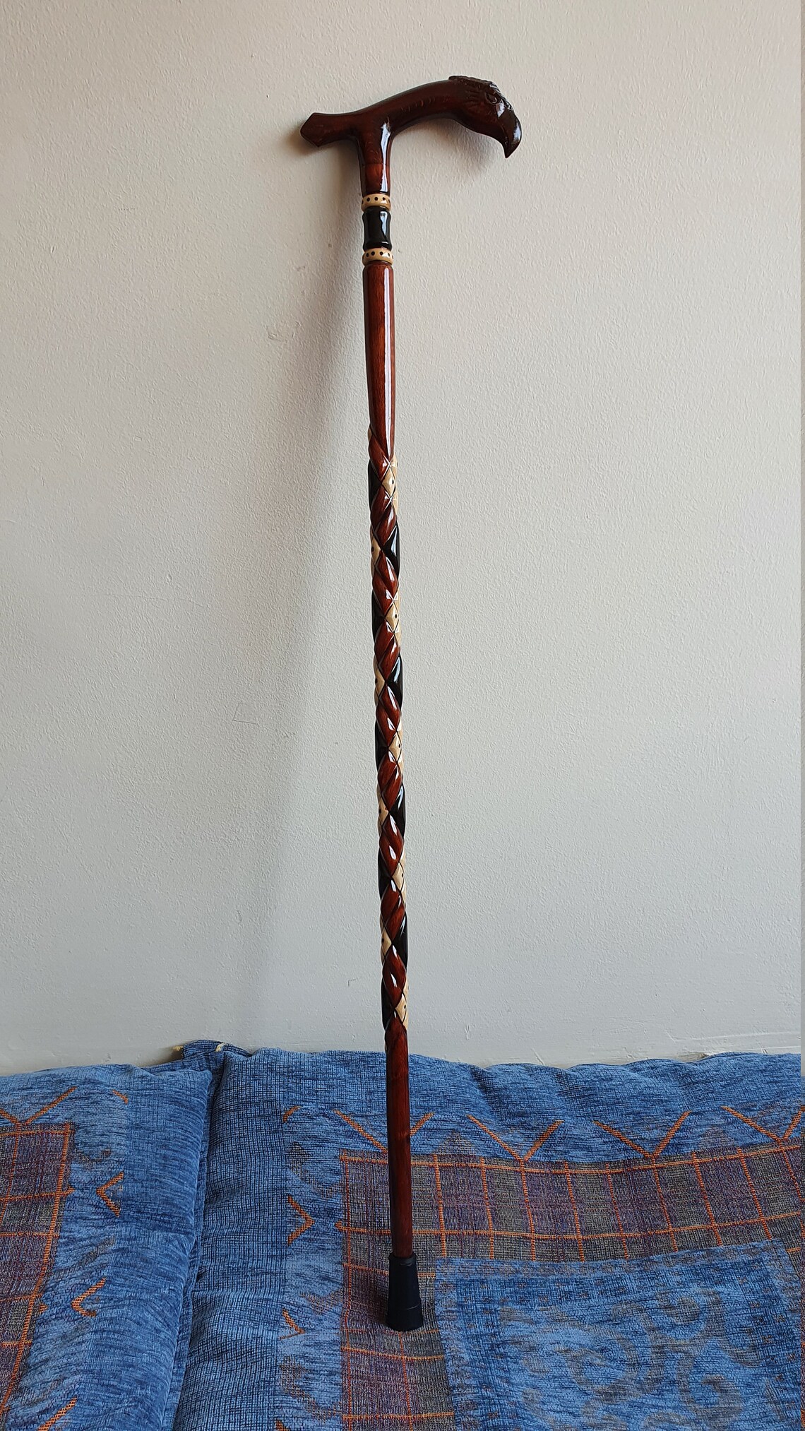 Personalized Carved Walking Stick, Handmade Wooden Walk Stick, Eagle