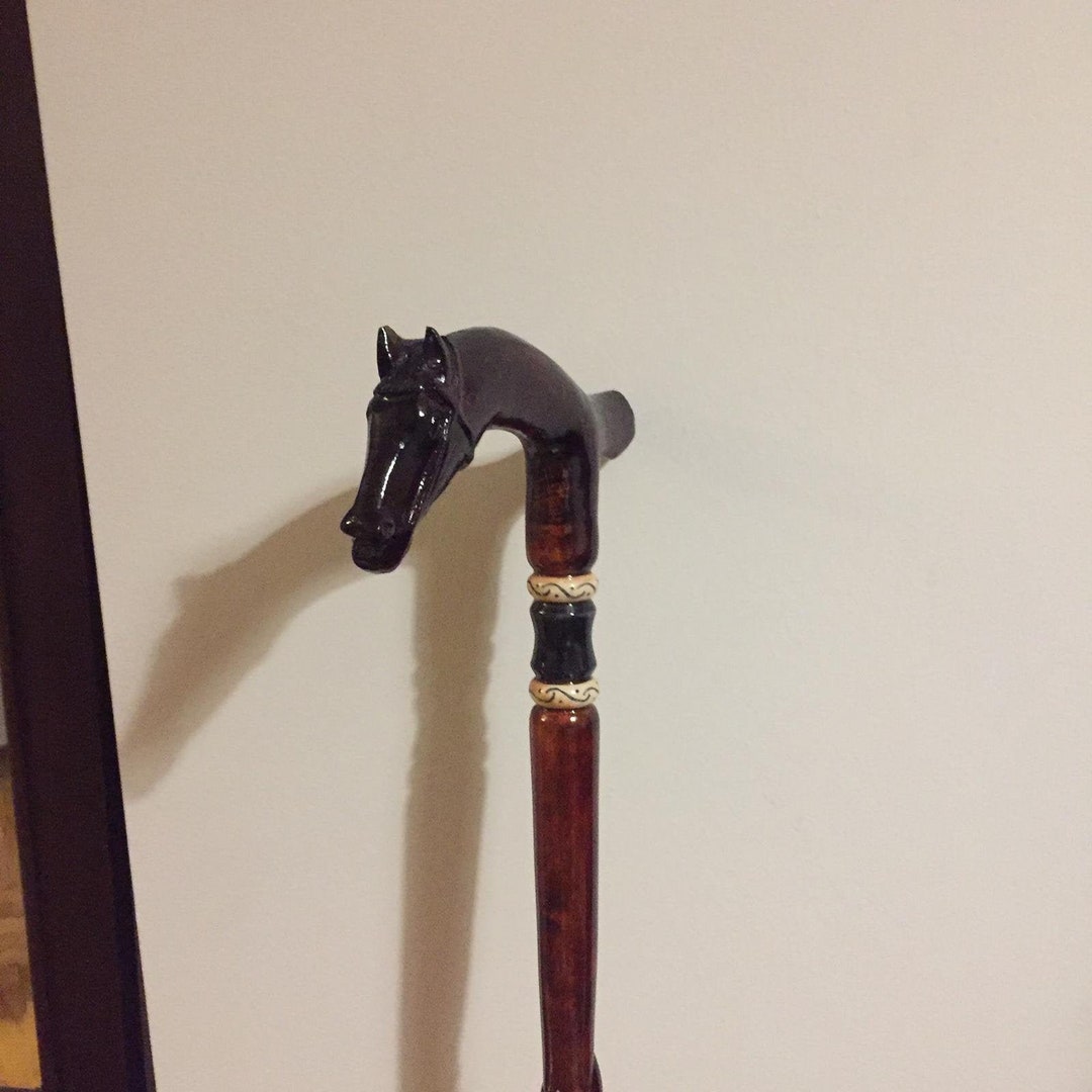 Luxury Handcarved Wood Horse Head Walking Cane for Men and Etsy