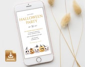 Halloween Party Evite, Digital Halloween Invitation, Halloween Evite, Editable Template, Kids Halloween Invite, Electronic Invitation