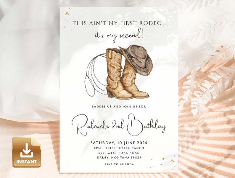2nd Rodeo Birthday Party Invitation Western Birthday Invite - Etsy