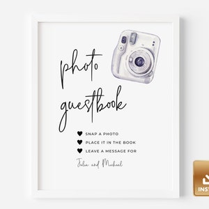 Printable Wedding Photo Guestbook Sign, Minimalist Photo Guest Book Sign, Wedding Photo Guestbook Sign Template, Polaroid Photo Booth Sign