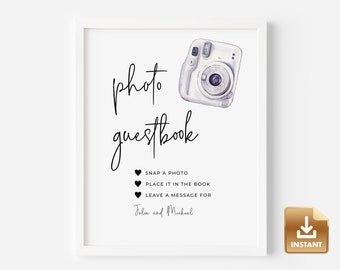 Printable Wedding Photo Guestbook Sign, Minimalist Photo Guest Book Sign, Wedding Photo Guestbook Sign Template, Polaroid Photo Booth Sign