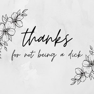 Thanks for not