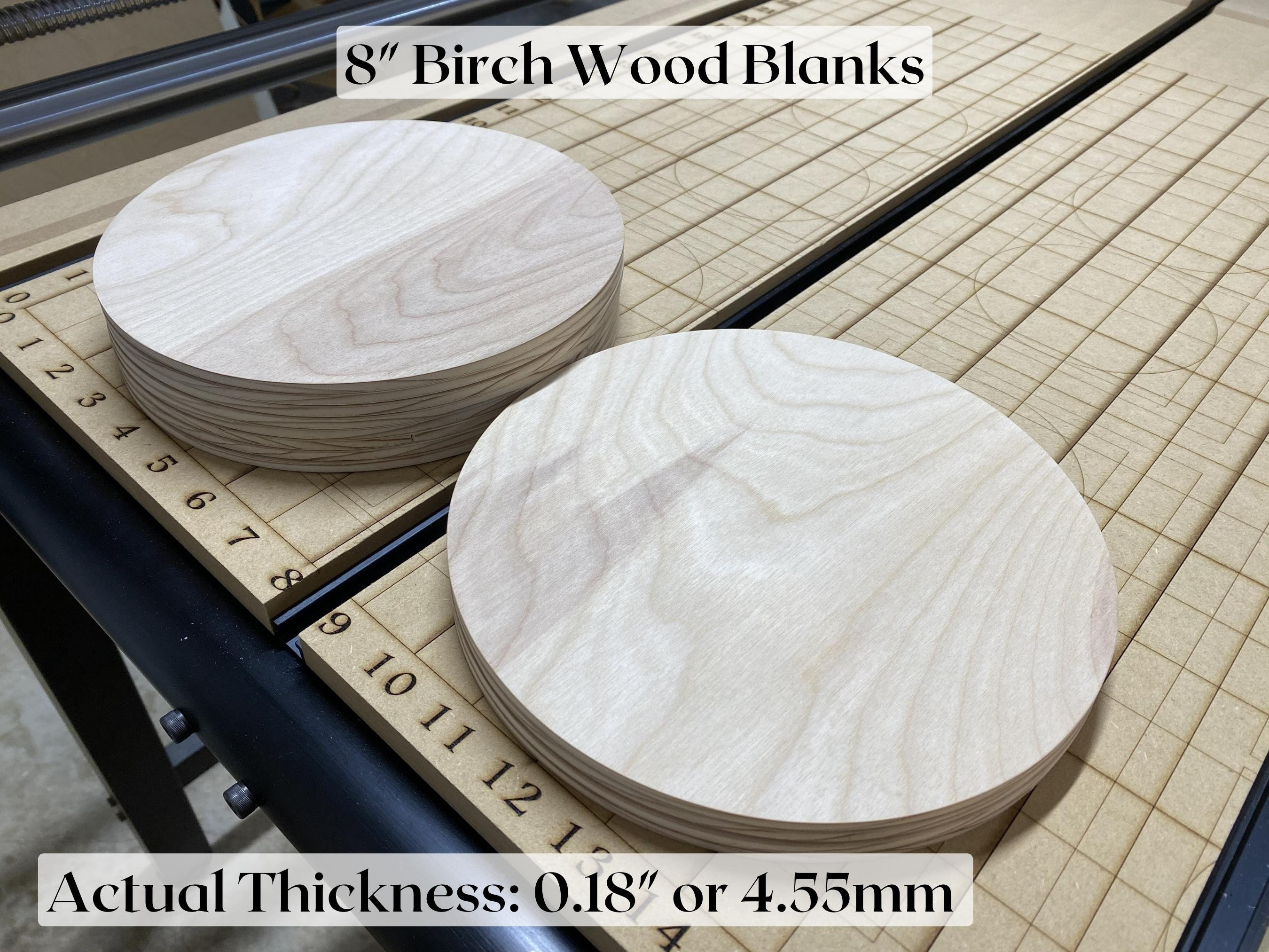 WOOD CIRCLES, 1 1/2 Diameter x 3/16, 1/4, 3/8, or 1/2 Thick