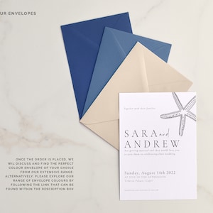 Beach Wedding Invitation, Modern Minimalist Wedding Designs, Bridal Stationery, Wedding Stationery, Whimsical Coastal Bohemian Starfish