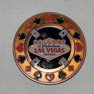 Lucky Las Vegas Copper Round, Colorized Design, 1 Oz AVDP, USA, Bullion, Lucky Token