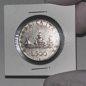 Vatican Silver Coin, Cristopher Columbus, Vatican 500 Lire Coin, Colonial Ship, Silver