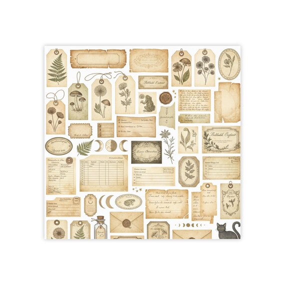 Vintage Botanical Labels Post-it Note Pads | Herbarium Sticky Notes