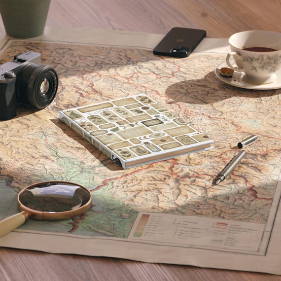 Vintage Botanical Labels Hardcover Journal | Herbarium Collage Notebook