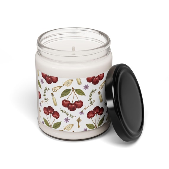 Cherry Soy Candle, Vintage Decor, Cozy Home Gift