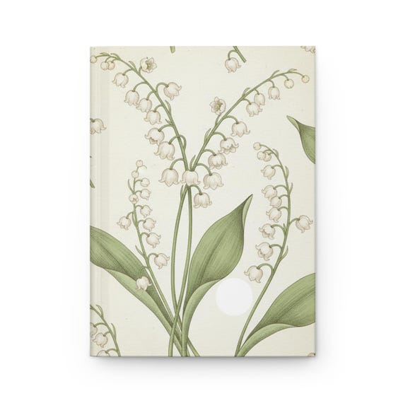 Lily of the Valley Botanical Hardcover Journal | Floral Notebook, Matte Cover