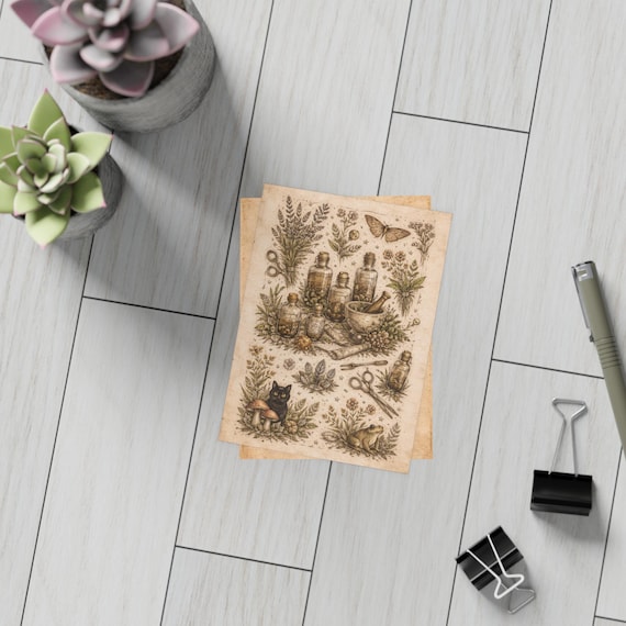 Vintage Apothecary Postcards Postcard Bundle with Envelopes | Botanical Medicine Ephemera