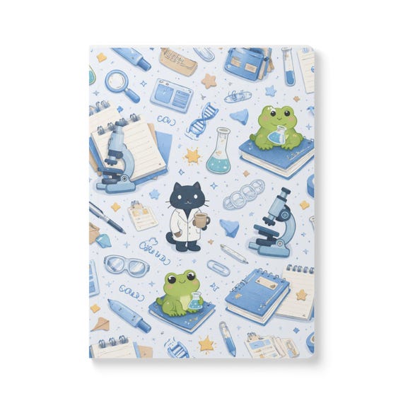 Frog & Cat Scientist Notebook | Science Pattern Journal