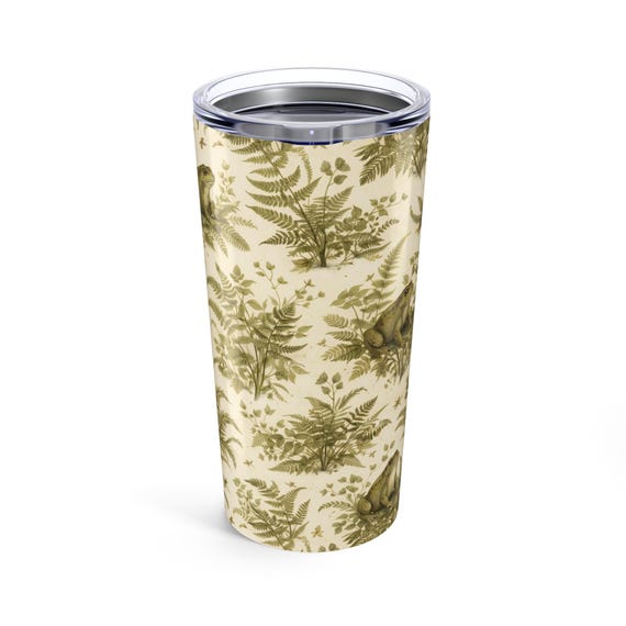 Vintage Botanical Ferns Tumbler 20oz | Sepia Floral Nature Pattern