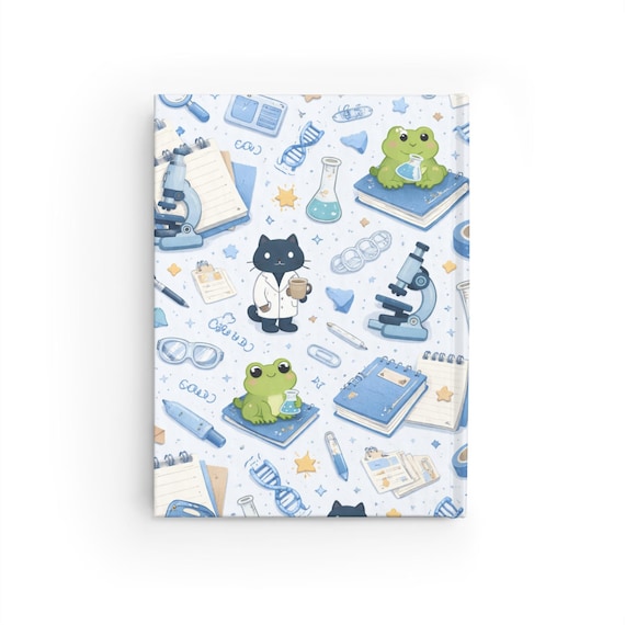 Science Animals Pattern Notebook | Frog & Cat Design