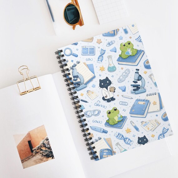 Science Frog Spiral Notebook | Lab Cat, Ruled Journal