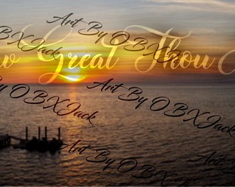 How Great Thou Art Hymn on Currituck Sound Sunset, Outer Banks NC, Digital Download, Inspirational Music & Lyrics, High-Quality JPG