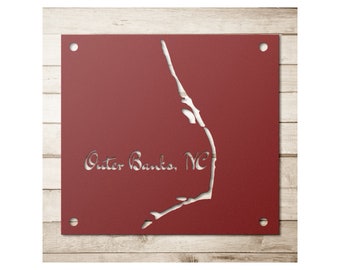 Map of the Outer Banks - OBX - 18 Gauge Steel Sign
