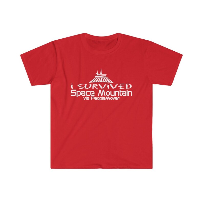 I Survived Space Mountain via PeopleMover TShirt Cotton Soft Red