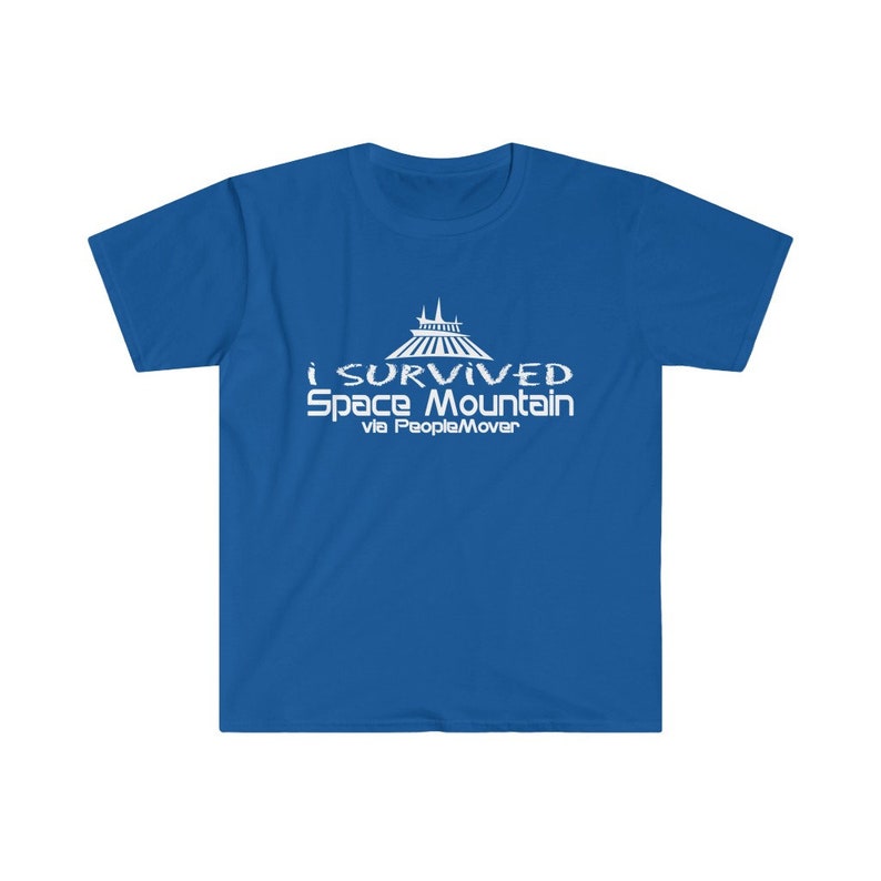 I Survived Space Mountain via PeopleMover TShirt Cotton Soft Royal