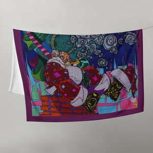 Manta decorativa - La Luna de Papá Noel - Obra de arte original de B.C. Foster