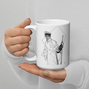 White glossy mug- Original Art by B.C. Foster