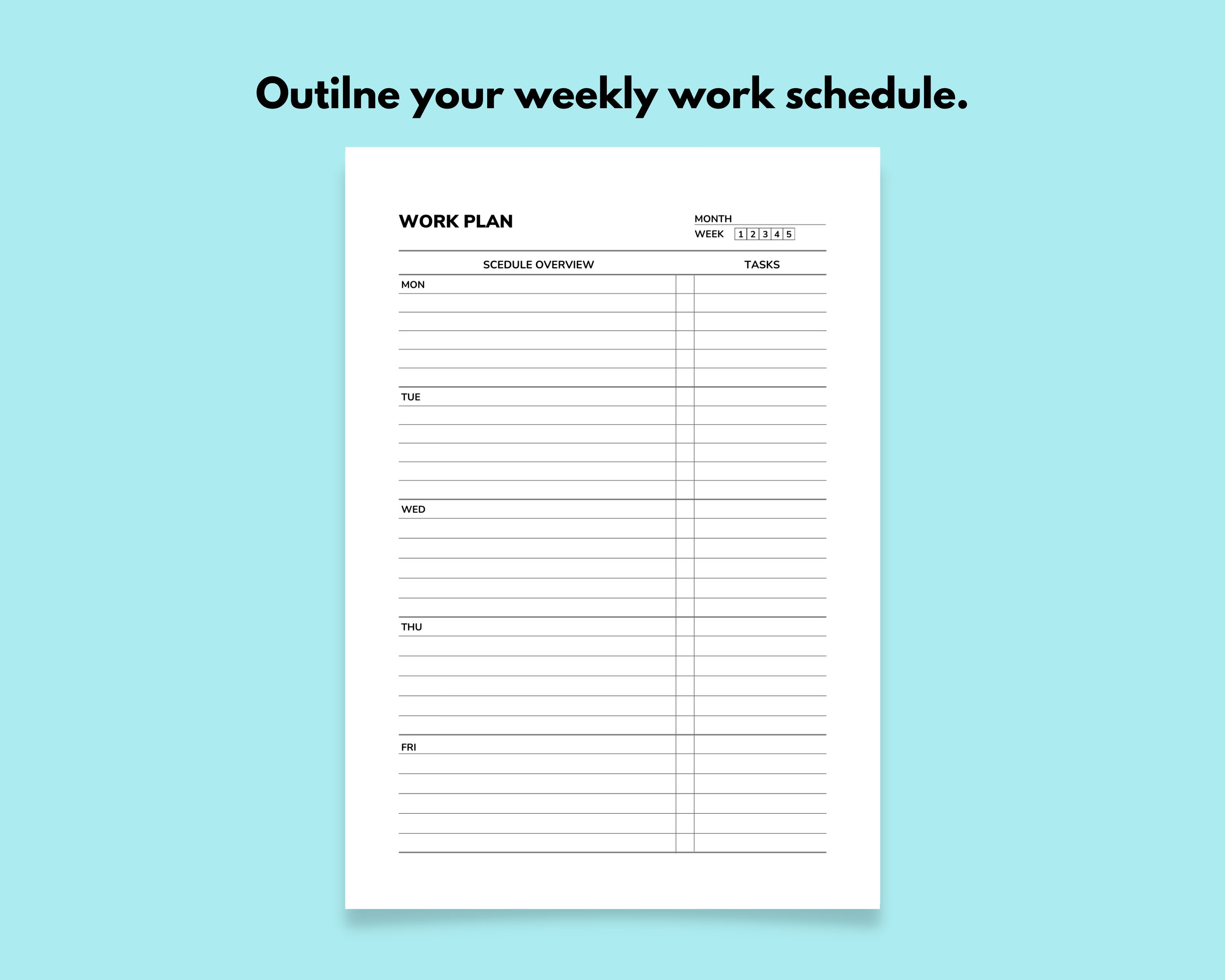 Daily, Weekly and Monthly Printable Work Planner - Etsy