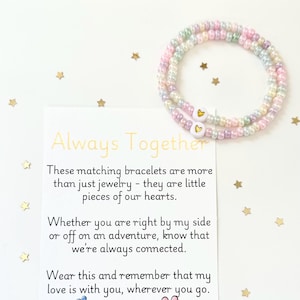Mama and Mini bracelet set First day of School/Preschool/Kindergarten Mom and child matching security bracelet Separation Bracelet set