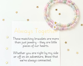 Mama and Mini bracelet set First day of School/Preschool/Kindergarten Mom and child matching security bracelet Separation Bracelet set