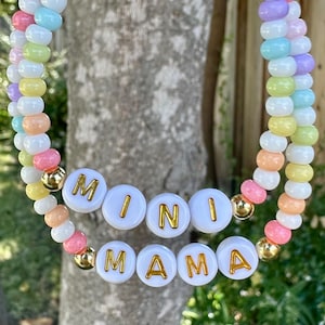 Gift for Mom | Mama and Mini bracelet | New Mom Gift | Baby Shower Gift | Rainbow Bracelet | Separation Bracelet Set | Security Bracelet Set