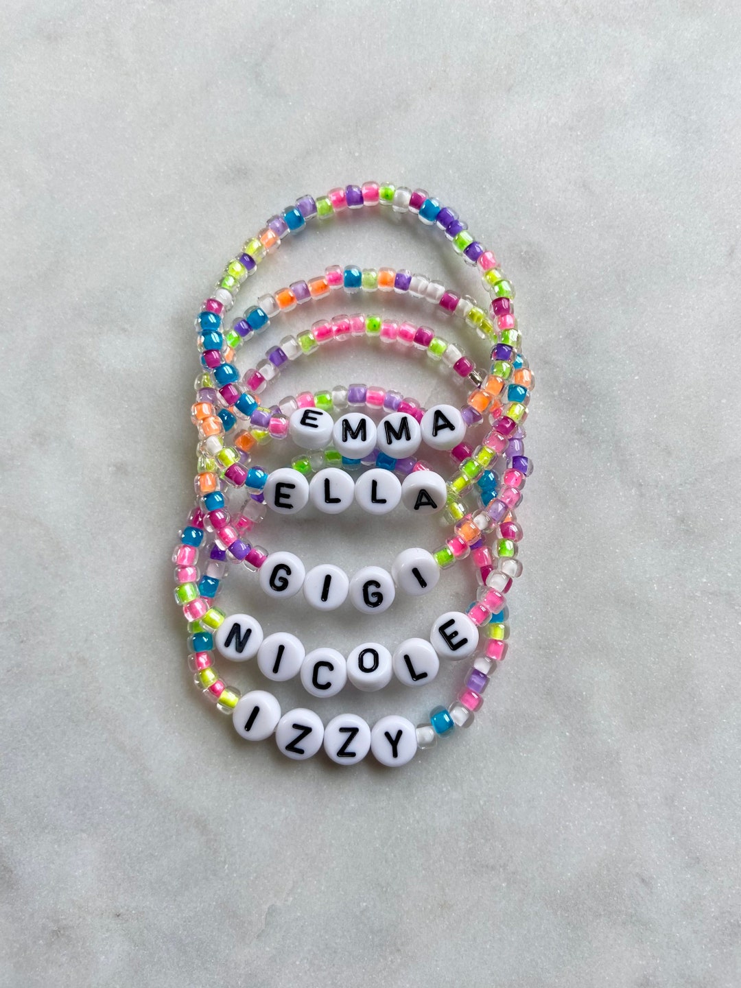 Name Bracelets for Kids Word Bracelets for Kids Rainbow Bracelet for