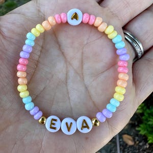 Bracelets for girls birthday gift for girls jewelry Kids beaded name bracelet Rainbow name Bracelet personalized Gift for Girl