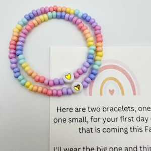 Mama and Mini bracelet set | First day of School/Preschool/Kindergarten | Mom and child matching security bracelet | Separation Bracelet set