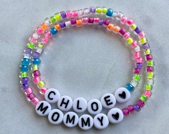 Mama and Mini bracelet set Mama Mini Bracelets Mom Daughter Necklace Mother Child Jewelry First Day of School Bracelet Matching Bracelets
