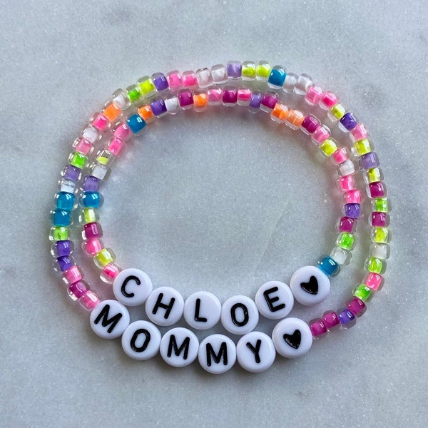 Mama and Mini bracelet set Mama Mini Bracelets Mom Daughter Necklace Mother Child Jewelry First Day of School Bracelet Matching Bracelets