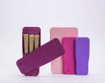 Pre-Rolls Case, Magnetic Cigarette Crush Proof Holder for Cones, Purples&Pinks