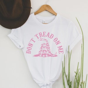 Don&#39;t Tread on Me Pink tee, Conservative Shirt, Patriotic, Patriotic Shirt, Patriot Shirt